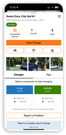 ChargePoint mobile app - Station screen