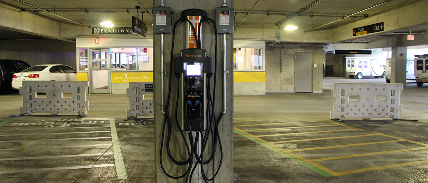 ChargePoint solution in Northwestern University parking garage