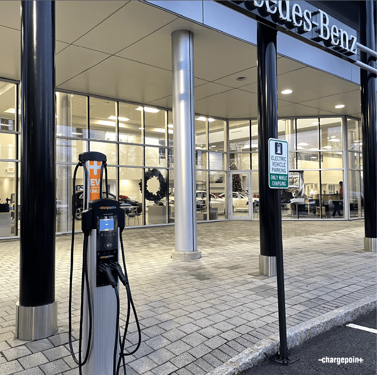 ChargePoint station at Mercedes dealership