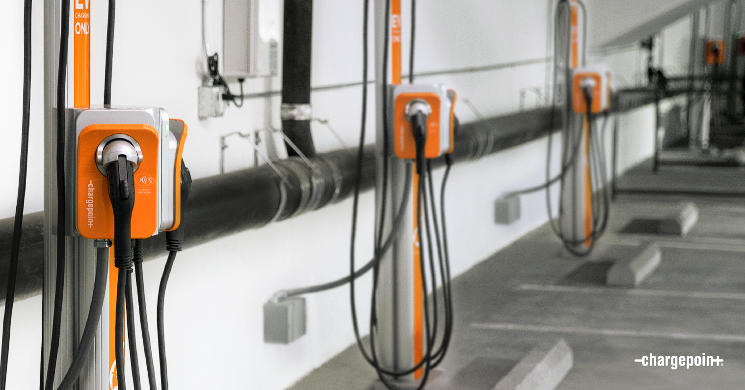 ChargePoint solutions in parking garage